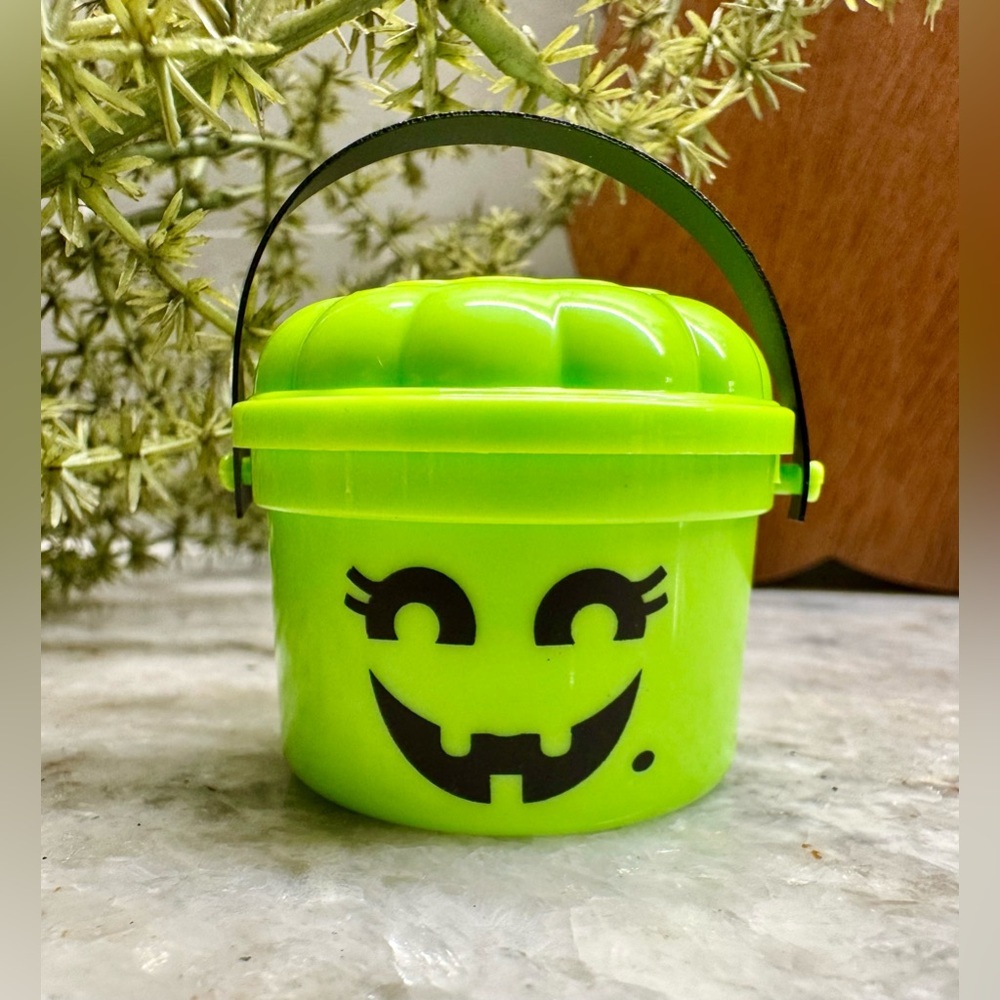 New MINI Halloween McDonald’s Happy Meal Green Witch Boo Bucket Figure - 1.5”